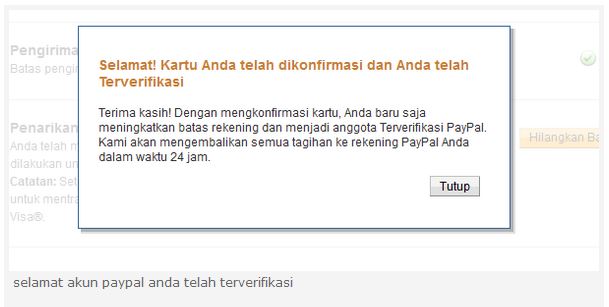 Verifikasi Paypal Tipe Bisnis Terbaru