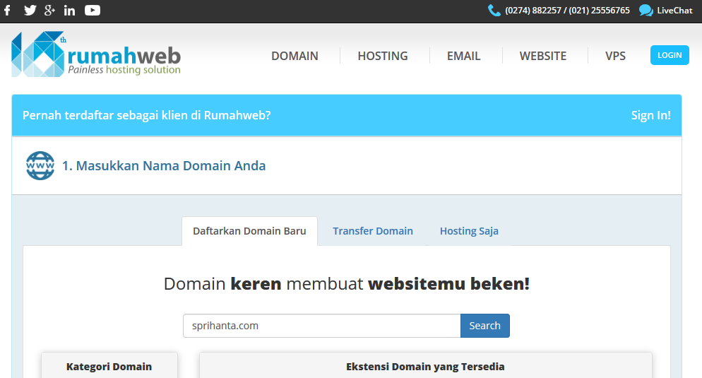 Membeli Domain Pada Rumahweb Membeli Domain Pada Rumahweb