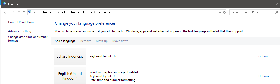 Setup keyboard tombol tertukar Setup keyboard tombol tertukar